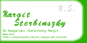 margit sterbinszky business card